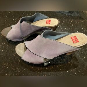 NWOB Vintage Vialis Handmade in Spain Purple Wooden 3” Slides 7-8